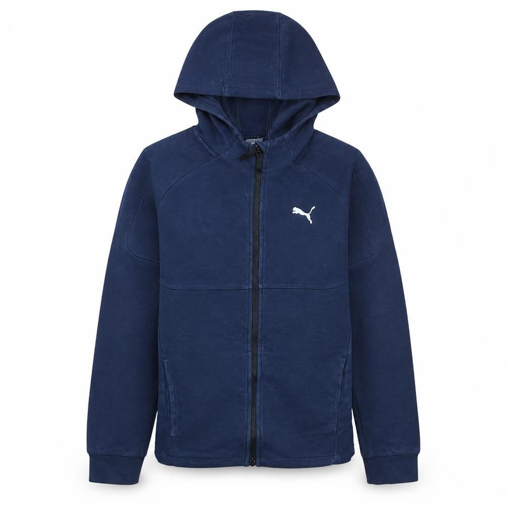 Puma Boys Blue Full Zip Hoodie 13-14 Years Long Sleeve Hooded Sweatshirt