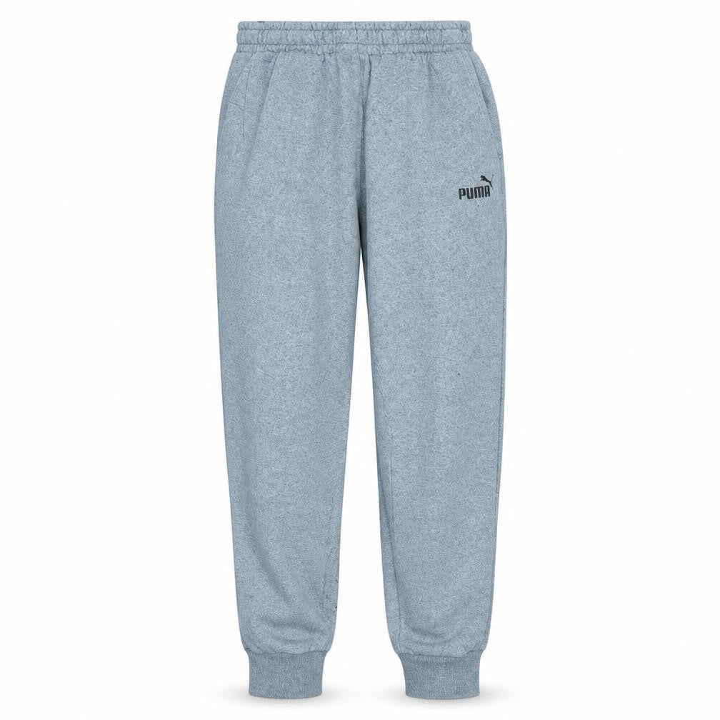 Front view of Puma Men's Grey Fleece Jogger Sweatpants, size M, Regular Fit