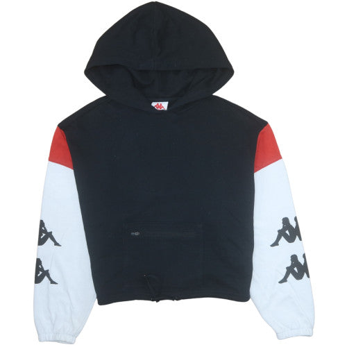 Kappa Unisex Black XS Pullover Hoodie with Logo & Zip Pocket