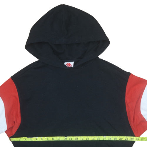 Kappa Unisex Black XS Pullover Hoodie with Logo & Zip Pocket