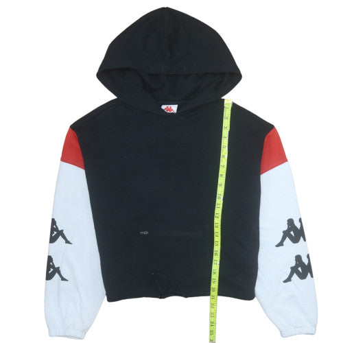Kappa Unisex Black XS Pullover Hoodie with Logo & Zip Pocket