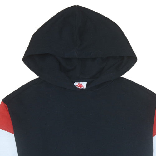 Kappa Unisex Black XS Pullover Hoodie with Logo & Zip Pocket