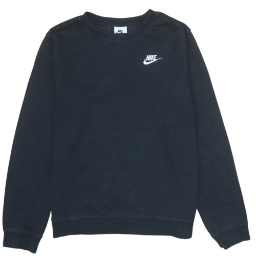 Nike Teens Black Regular Fit Crew Neck Fleece Sweatshirt - M