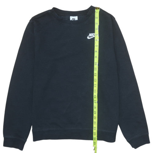 Nike Teens Black Regular Fit Crew Neck Fleece Sweatshirt - M