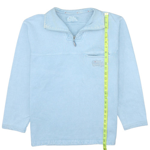 Weird Fish Mens Blue 1/4 Zip Collared Fleece Sweatshirt L