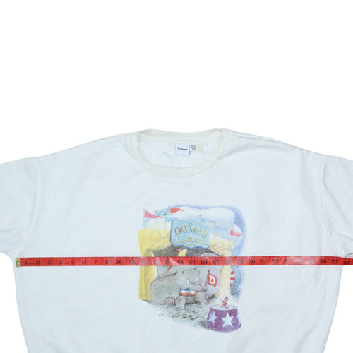 Disney Women White Dumbo Pullover Sweatshirt Size L