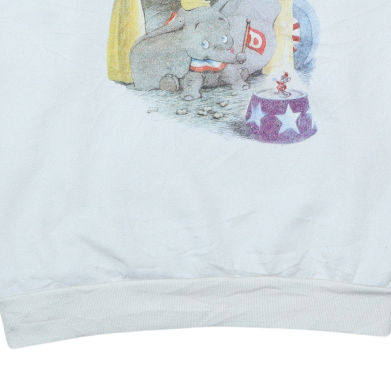 Disney Women White Dumbo Pullover Sweatshirt Size L