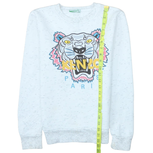 Kenzo Girls White Tiger Embroidered Pullover Sweatshirt 8 Years