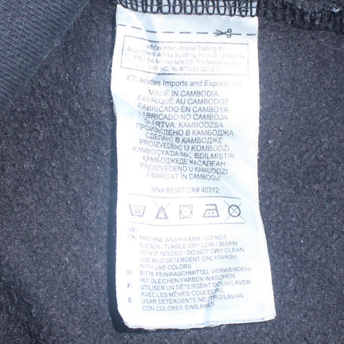 Adidas Mens Black XL Pullover Crew Neck Fleece Sweatshirt