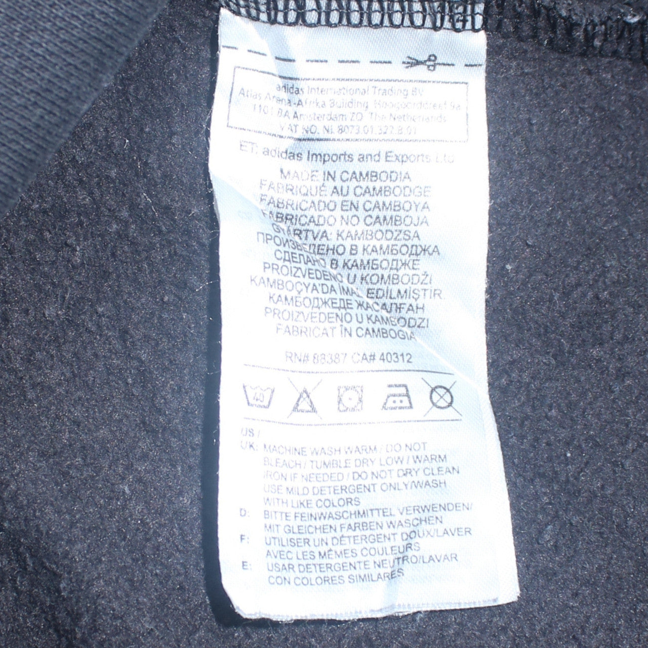 Adidas Mens Black XL Pullover Crew Neck Fleece Sweatshirt