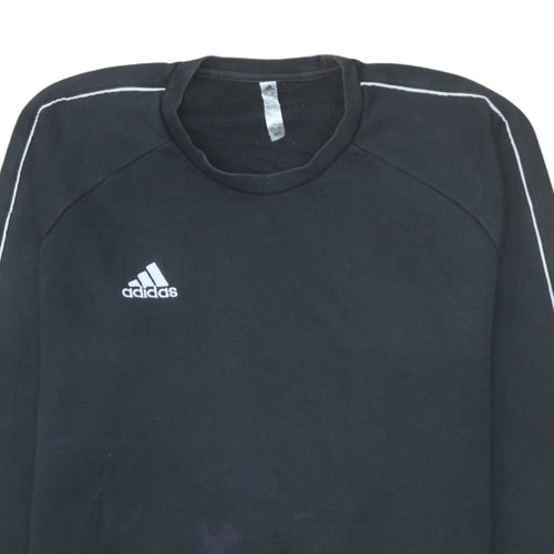 Adidas Mens Black XL Pullover Crew Neck Fleece Sweatshirt
