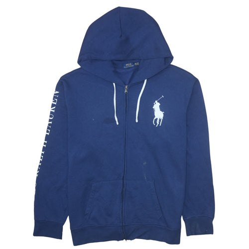 Ralph Lauren Men's Blue Full Zip Hoodie 2XL Polo Logo Sweatshirt
