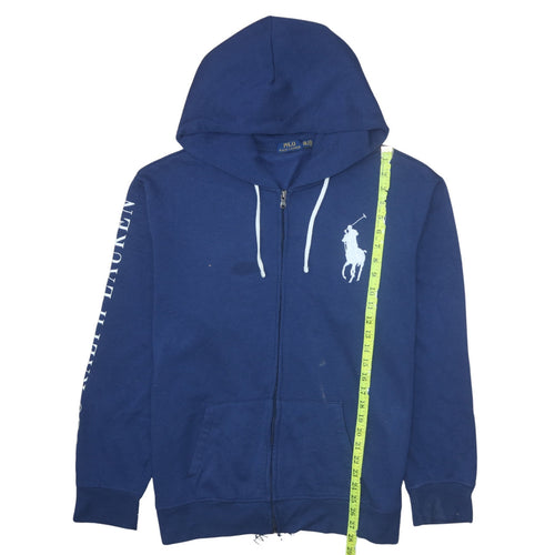 Ralph Lauren Men's Blue Full Zip Hoodie 2XL Polo Logo Sweatshirt