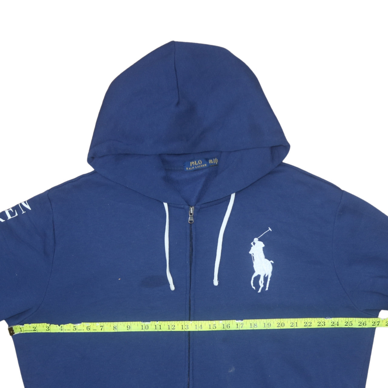Ralph Lauren Men's Blue Full Zip Hoodie 2XL Polo Logo Sweatshirt