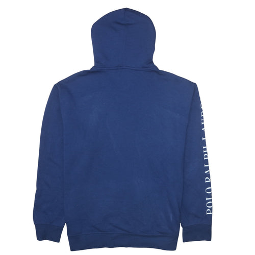 Ralph Lauren Men's Blue Full Zip Hoodie 2XL Polo Logo Sweatshirt