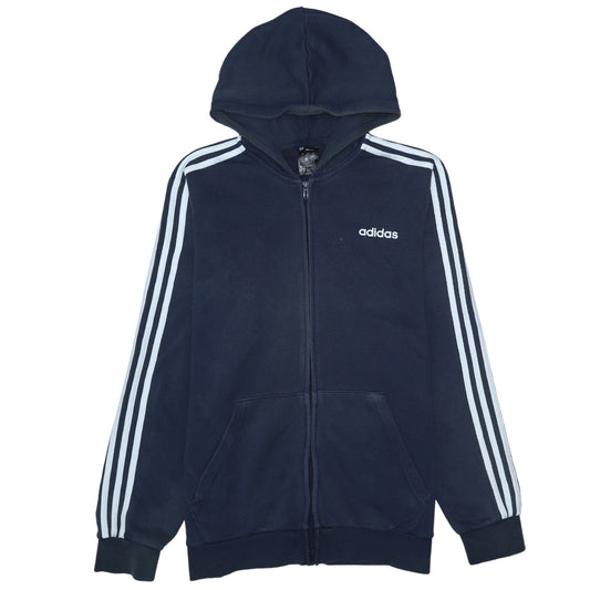 Adidas Men’s Blue Full Zip Sports Hoodie Size L Regular Fit