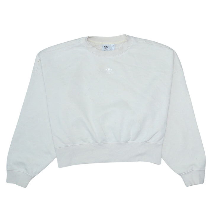 Adidas Women Beige Crew Neck Pullover Sweatshirt UK 8