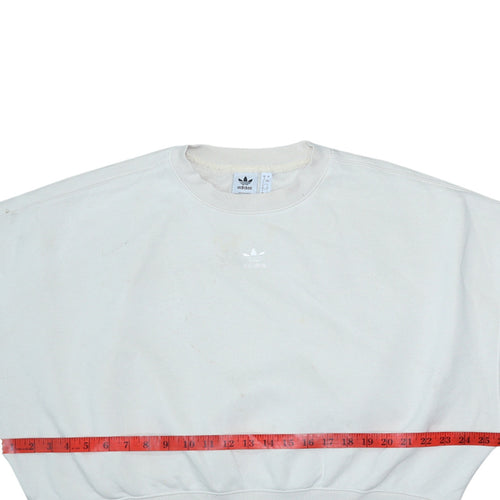 Adidas Women Beige Crew Neck Pullover Sweatshirt UK 8