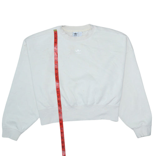 Adidas Women Beige Crew Neck Pullover Sweatshirt UK 8