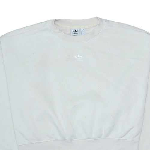 Adidas Women Beige Crew Neck Pullover Sweatshirt UK 8