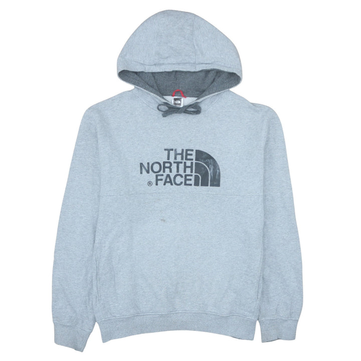 The North Face Mens Grey L Pullover Hoodie Graphic Print Fleece