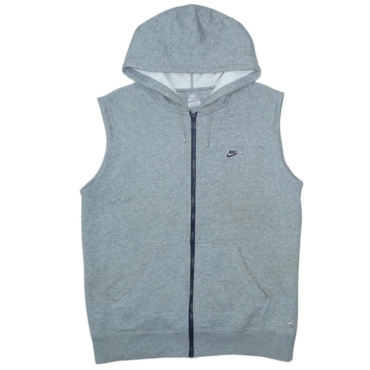 Nike Men's Grey Sleeveless Full Zip Hoodie Vest M