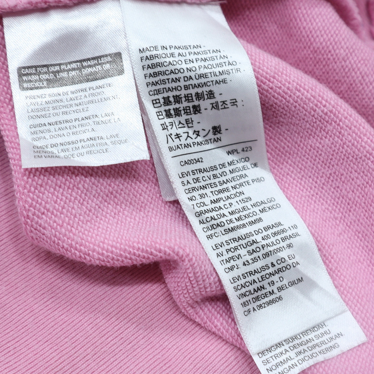 Levi's Women's Pink Pullover Hoodie Size S Logo Print Cotton Sweatshirt