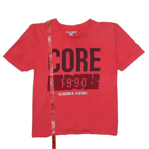 Jack & Jones Men’s Red CORE 1990 Slim Fit Graphic T-Shirt M