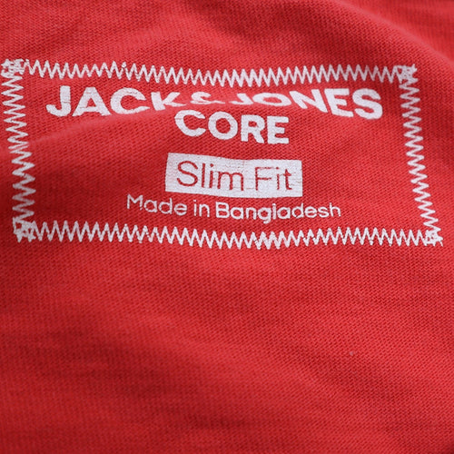 Jack & Jones Men’s Red CORE 1990 Slim Fit Graphic T-Shirt M