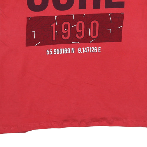Jack & Jones Men’s Red CORE 1990 Slim Fit Graphic T-Shirt M