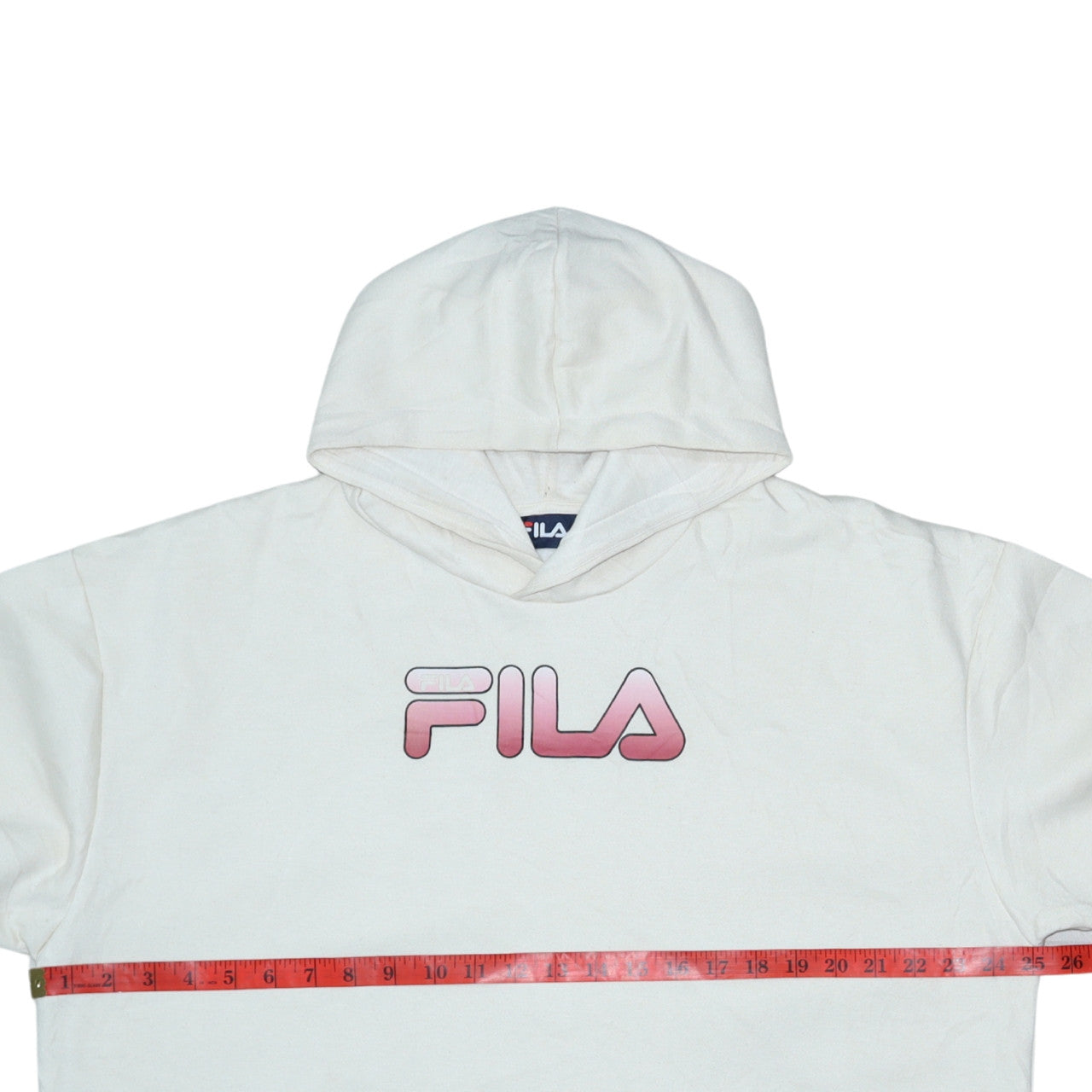 Fila Mens White Pullover Hoodie 2XL Graphic Logo Sweatshirt