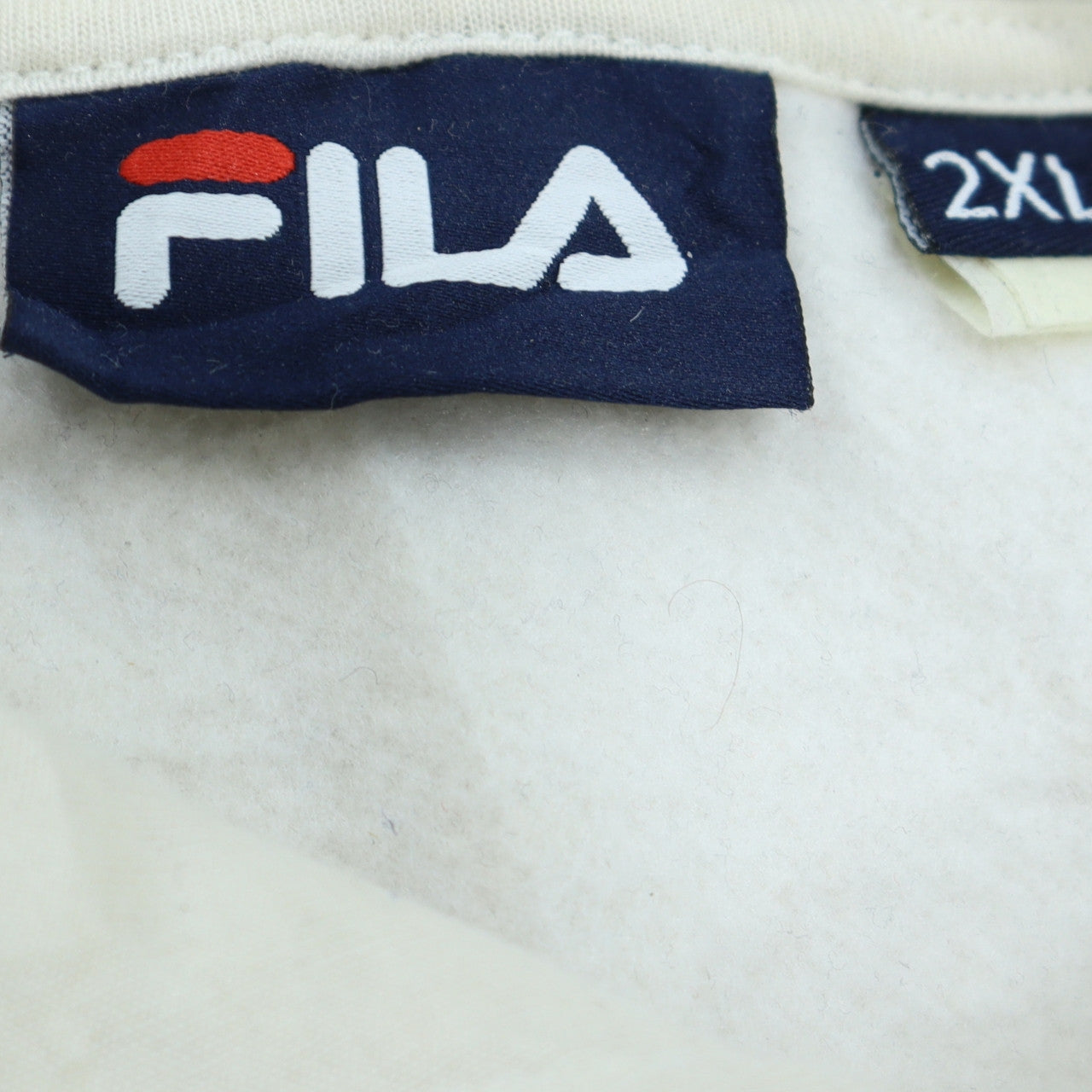 Fila Mens White Pullover Hoodie 2XL Graphic Logo Sweatshirt
