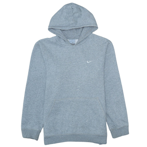 Nike Teens Grey Pullover Hoodie L Logo Fleece Sweatshirt