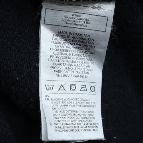 Adidas Womens Black Crew Neck Long Sleeve Logo Pullover Sweatshirt UK 16