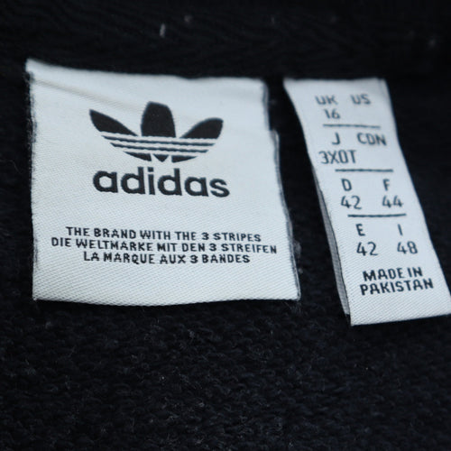 Adidas Womens Black Crew Neck Long Sleeve Logo Pullover Sweatshirt UK 16