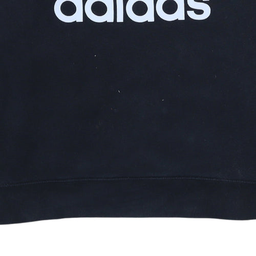 Adidas Womens Black Crew Neck Long Sleeve Logo Pullover Sweatshirt UK 16