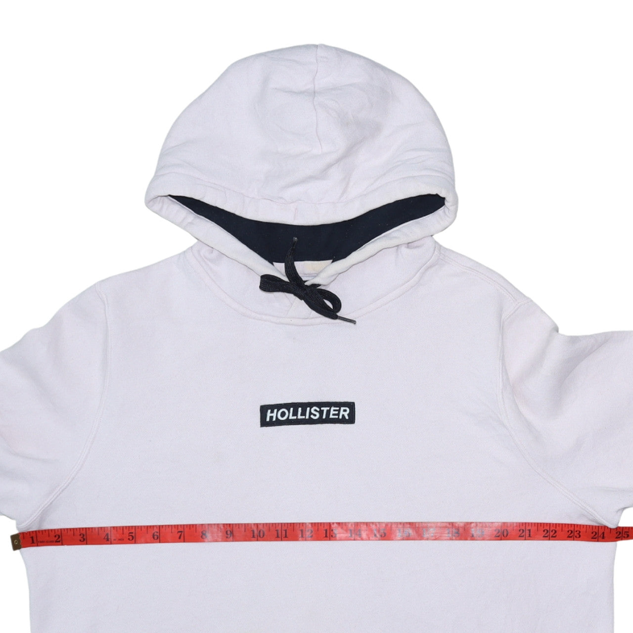 Hollister Womens White Hooded Pullover Sweatshirt XL Cotton Blend