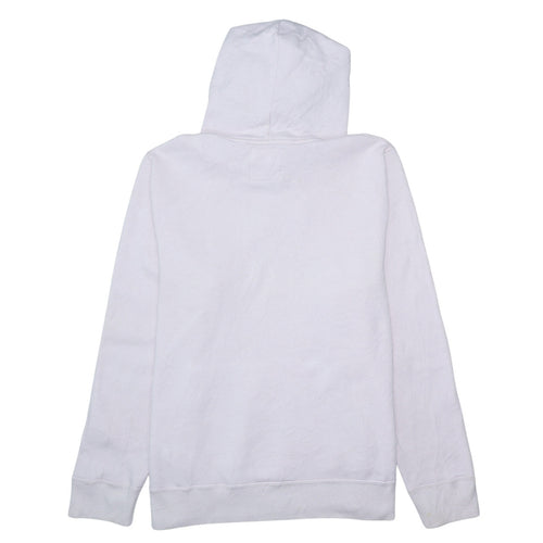 Hollister Womens White Hooded Pullover Sweatshirt XL Cotton Blend