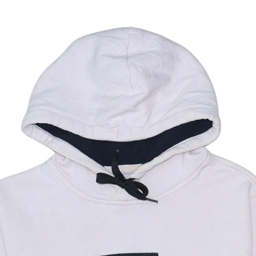 Hollister Womens White Hooded Pullover Sweatshirt XL Cotton Blend