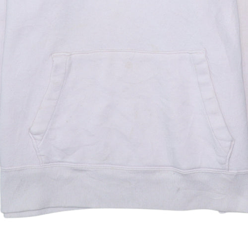 Hollister Womens White Hooded Pullover Sweatshirt XL Cotton Blend