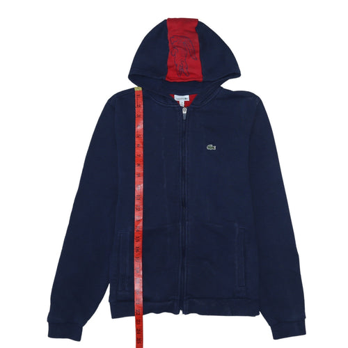 Lacoste Teens Blue Full Zip Hoodie Size 16 Cotton Blend
