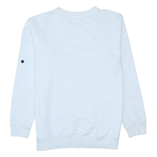 Stone Island Men's White Crew Neck Pullover Sweatshirt Size M