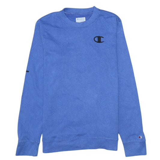 Champion Men's Blue L Pullover Crew Neck Logo Sweatshirt