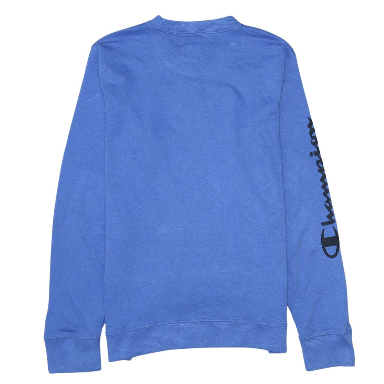 Champion Men's Blue L Pullover Crew Neck Logo Sweatshirt