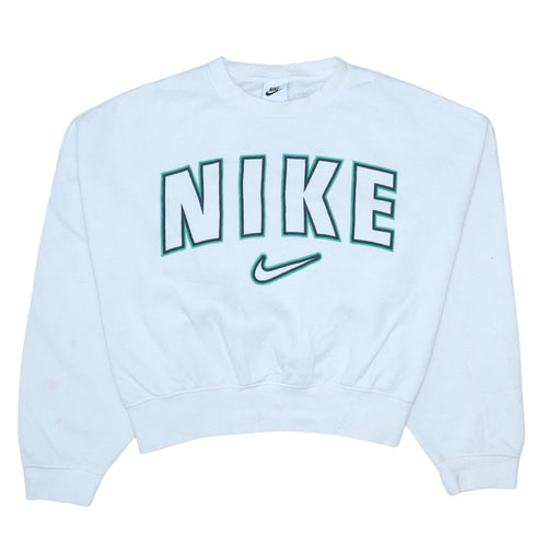 Nike Teens White Pullover Sweatshirt L 146-156cm Logo Crew Neck