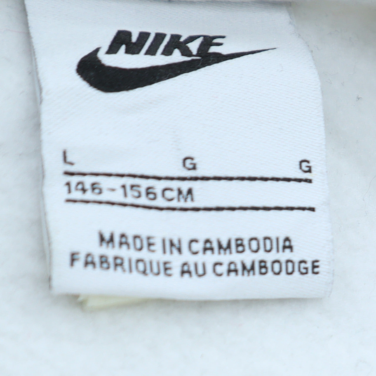 Nike Teens White Pullover Sweatshirt L 146-156cm Logo Crew Neck