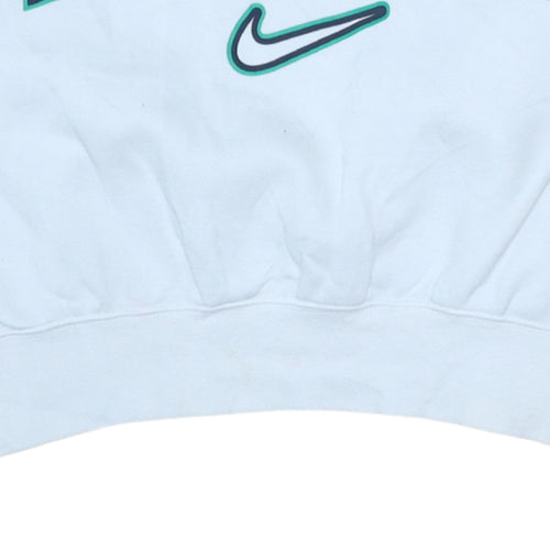 Nike Teens White Pullover Sweatshirt L 146-156cm Logo Crew Neck