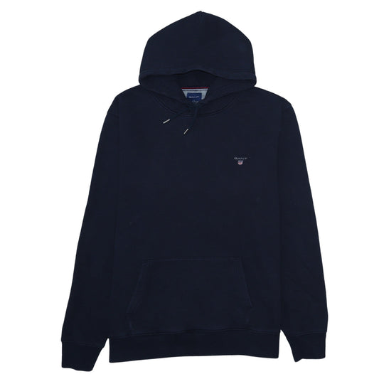 GANT Men's Navy Blue 2XL Pullover Hoodie with Logo