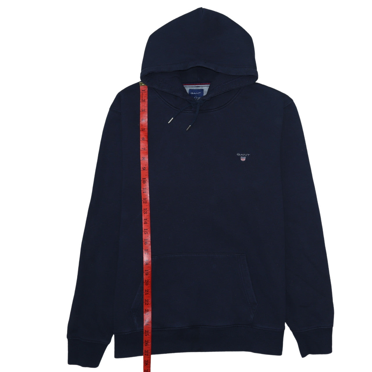 GANT Men's Navy Blue 2XL Pullover Hoodie with Logo