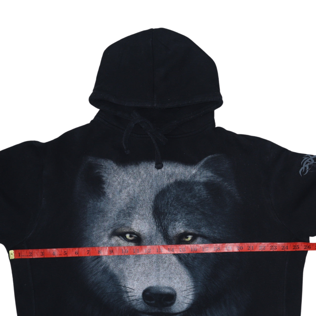 Spiral Direct Men's Black 2XL Pullover Hoodie Wolf Print Gothic